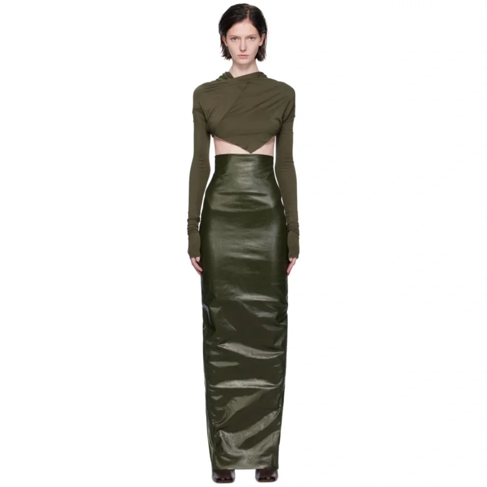 Rick Owens Dirt Pillar Denim Maxi Skirt, 38 - Picture 6 of 10
